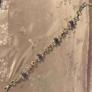 Elegant sterling Silver and Black Bracelet